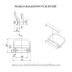 Madlo pro balkonové dveře - rozměry madla