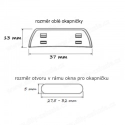 Oblá okapnička - krytka otvorů plastových oken zátka špunt kryt