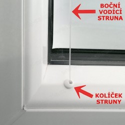 Kolíček zajištění bočního vedení žaluzie strunou silonem